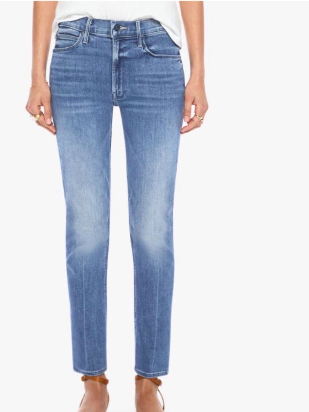Mother Sz 27 the Mid Rise Dazzler Ankle in We the Animals Denim Jeans